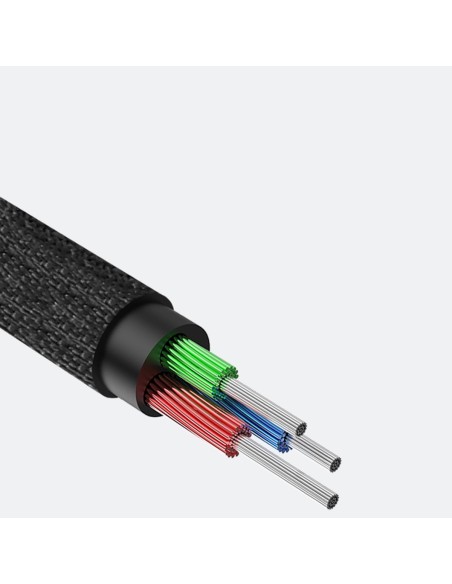 Yiven M30 stereo garso kabelis AUX 3,5 mm vyriškas mini lizdas 1 m sidabro-juodo