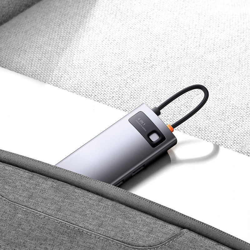 Metal Gleam serijos HUB 4in1 USB-C 3xUSB 3.2 RJ45 prijungimo stotelė