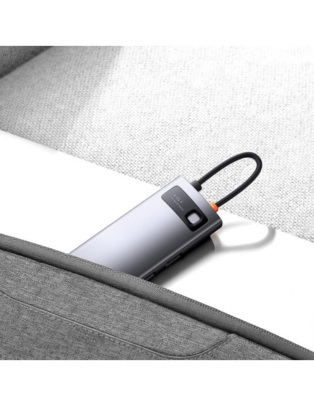 Metal Gleam serijos HUB 4in1 USB-C 3xUSB 3.2 RJ45 prijungimo stotelė Metal Gleam serijos HUB 4in1 USB-C 3xUSB 3.2 RJ45 prijungimo stotelė