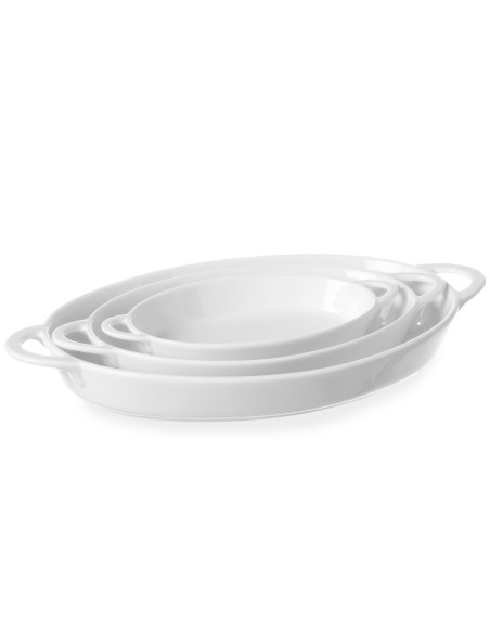 Ovali kepimo indas su rankenomis 215x140x35mm balto porceliano - Hendi 784013 Ovali kepimo indas su rankenomis 215x140x35mm balto porceliano - Hendi 784013