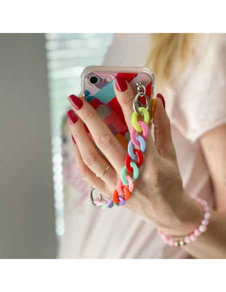 Color Chain Case Gel Lankstus dėklas su grandinės pakabuku, skirtas Xiaomi Redmi Note 10 / Redmi Note 10S Multicolor (1)