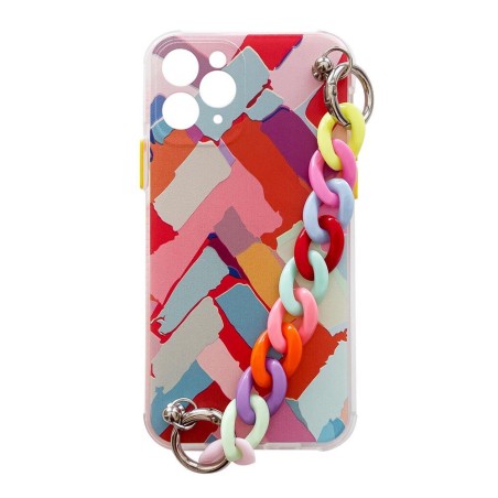 Color Chain Case Gel Lankstus dėklas su grandinės pakabuku, skirtas Xiaomi Redmi Note 10 / Redmi Note 10S Multicolor (3)