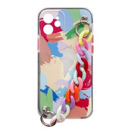 Color Chain Case Gel Flexible Case with Chain Charm, skirta Xiaomi Redmi Note 10 5G Multicolor (4)