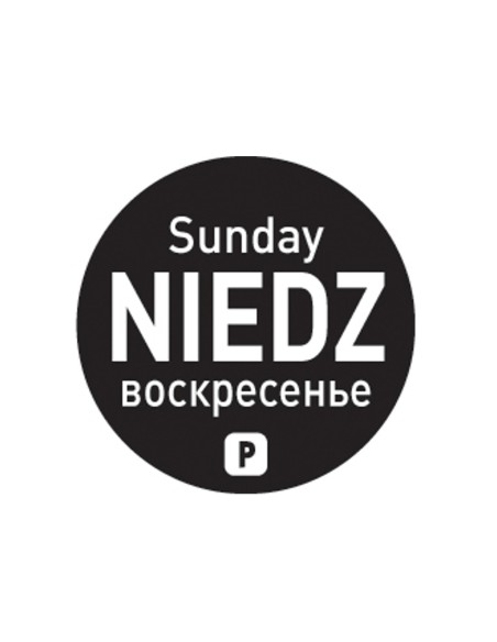Vienkartiniai maisto saugos lipdukai prie taros Niedziela PL RU EN 2000vnt Hendi 850060