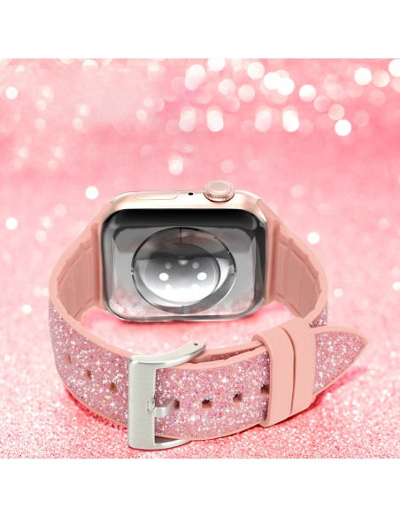 Kingxbar krištolinio audinio dirželio apyrankė laikrodžiui 6 / SE / 5 / 4 / 3 / 2 (40 mm / 38 mm) silikoninė juostelė, r...