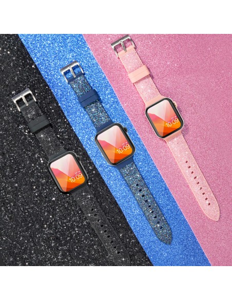 Kingxbar krištolinio audinio dirželio apyrankė laikrodžiui 6 / SE / 5 / 4 / 3 / 2 (40 mm / 38 mm) silikoninė juostelė, r...