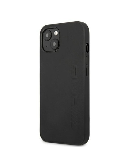 AMG Leather Hot Stamped dėklas iPhone 13 mini - juodas