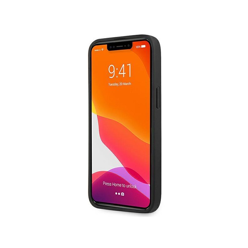 BMW Leather Curve Perforate dėklas iPhone 13 Pro / iPhone 13 - raudonas