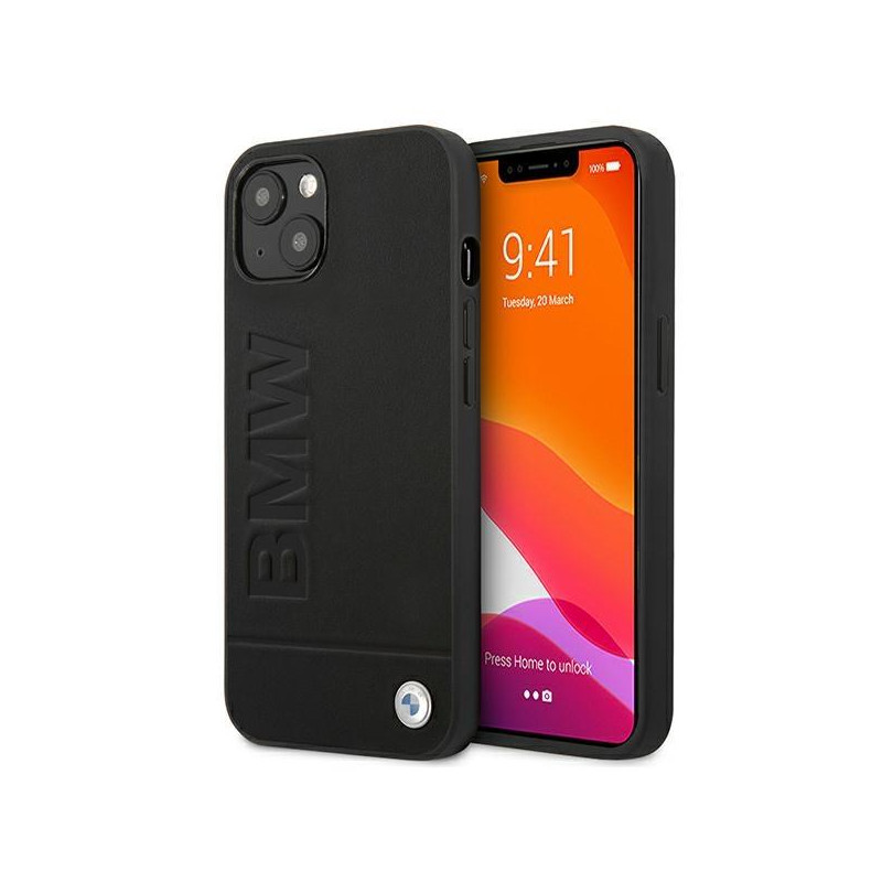 BMW Signature Logo Imprint dėklas iPhone 13 - juodas BMW Signature Logo Imprint dėklas iPhone 13 - juodas