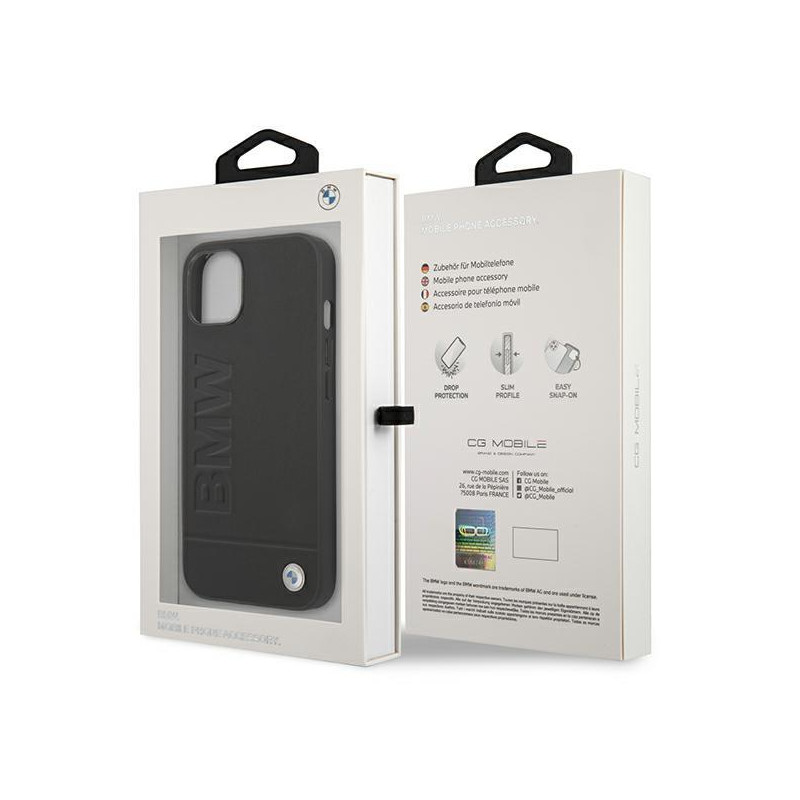 BMW Signature Logo Imprint dėklas iPhone 13 - juodas