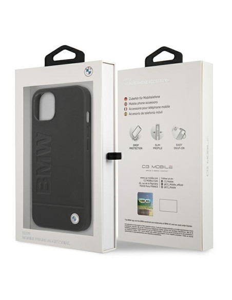 BMW Signature Logo Imprint dėklas iPhone 13 - juodas BMW Signature Logo Imprint dėklas iPhone 13 - juodas