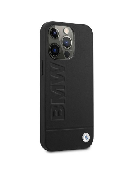 BMW Signature Logo Imprint dėklas iPhone 13 Pro Max - juodas