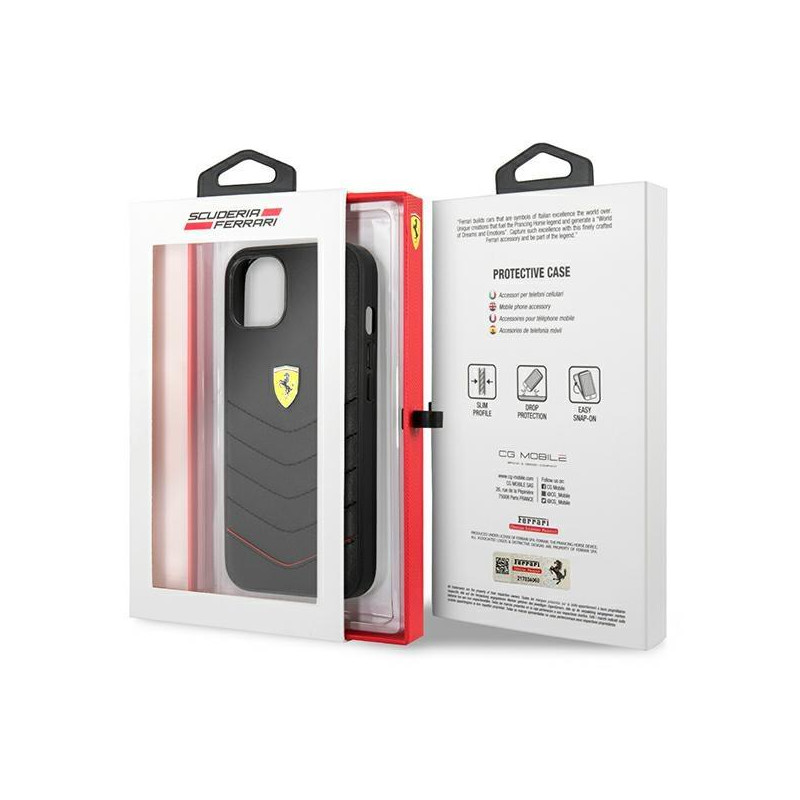 Ferrari Off Track dygsniuotas dėklas iPhone 13 mini - juodas