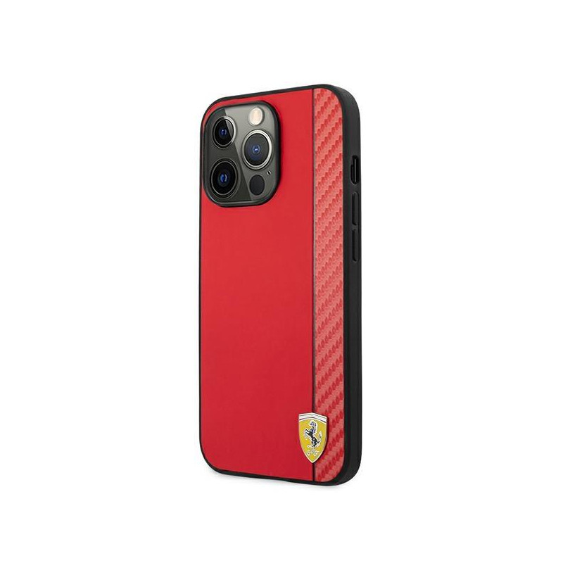 Ferrari On Track Carbon Stripe dėklas, skirtas iPhone 13 Pro Max - raudonas