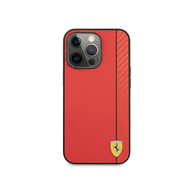 Ferrari On Track Carbon Stripe dėklas, skirtas iPhone 13 Pro Max - raudonas