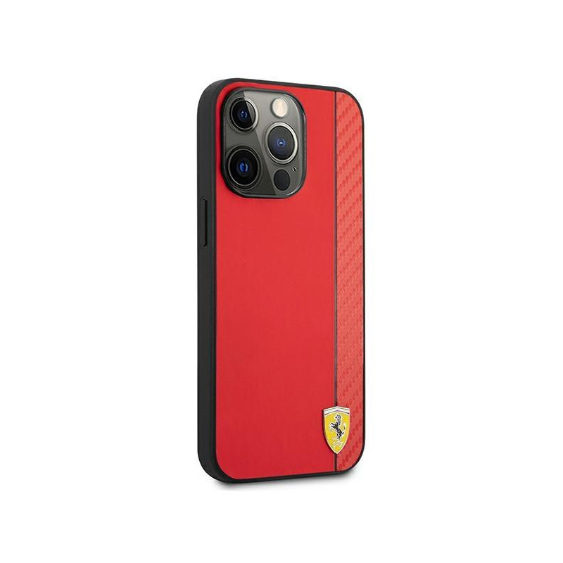 Ferrari On Track Carbon Stripe dėklas, skirtas iPhone 13 Pro Max - raudonas