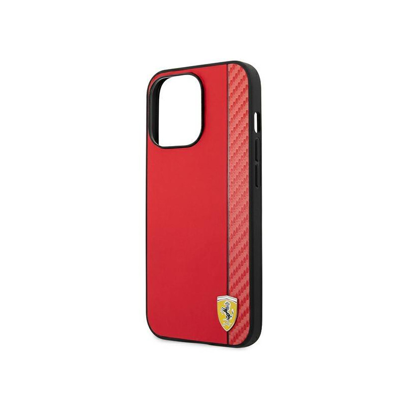 Ferrari On Track Carbon Stripe dėklas, skirtas iPhone 13 Pro Max - raudonas