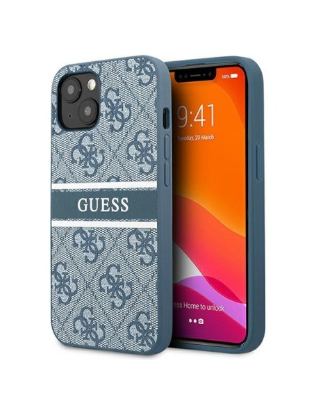 Guess 4G Stripe dėklas iPhone 13 mini - mėlynas Guess 4G Stripe dėklas iPhone 13 mini - mėlynas