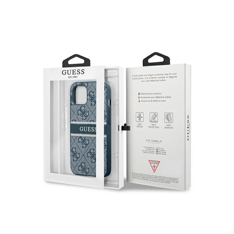 Guess 4G Stripe dėklas iPhone 13 mini - mėlynas