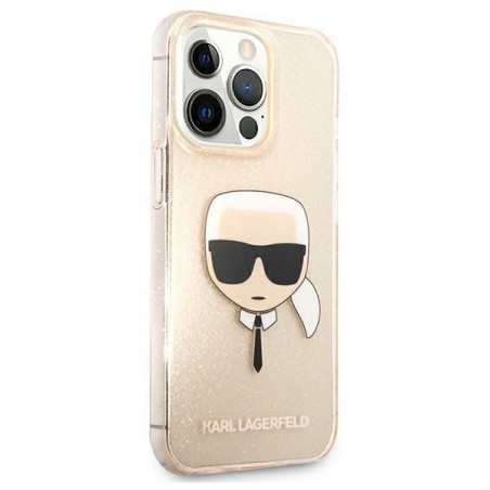 Karl Lagerfeld Glitter Karl& 39 s Head dėklas, skirtas iPhone 13 Pro / iPhone 13 - auksinis Karl Lagerfeld Glitter Karl& 39 s Head dėklas, skirtas iPhone 13 Pro / iPhone 13 - auksinis