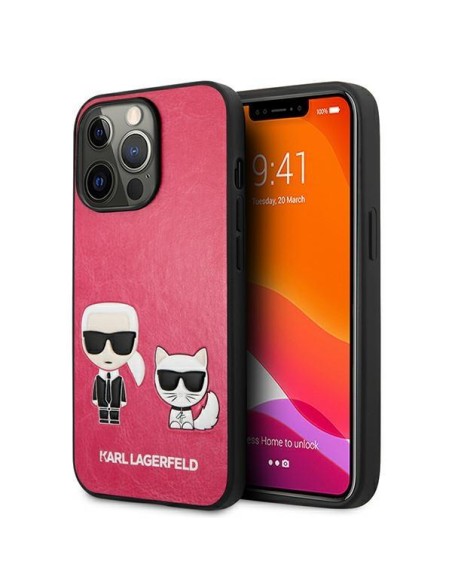 Karl Lagerfeld Ikonik Karl&Choupette dėklas, skirtas iPhone 13 Pro / iPhone 13 - fuksija Karl Lagerfeld Ikonik Karl&Choupette dėklas, skirtas iPhone 13 Pro / iPhone 13 - fuksija