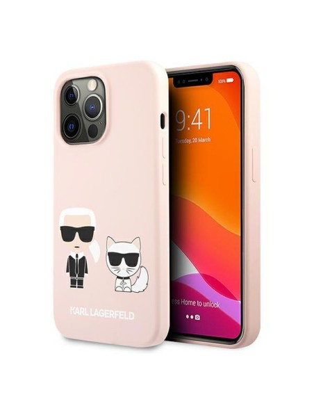 Karl Lagerfeld Silikoninis Karl&Choupette dėklas skirtas iPhone 13 Pro / iPhone 13 - šviesiai rožinis Karl Lagerfeld Silikoninis Karl&Choupette dėklas skirtas iPhone 13 Pro / iPhone 13 - šviesiai rožinis