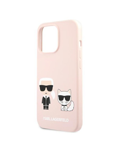 Karl Lagerfeld Silikoninis Karl&Choupette dėklas skirtas iPhone 13 Pro / iPhone 13 - šviesiai rožinis Karl Lagerfeld Silikoninis Karl&Choupette dėklas skirtas iPhone 13 Pro / iPhone 13 - šviesiai rožinis
