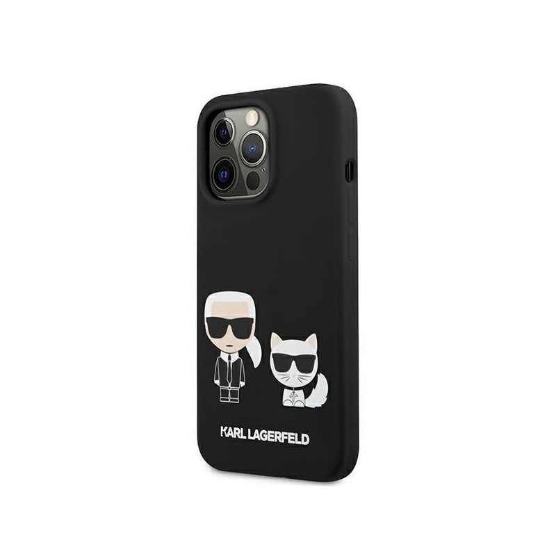 Karl Lagerfeld Silikoninis Karl&Choupette dėklas skirtas iPhone 13 Pro / iPhone 13 - juodas