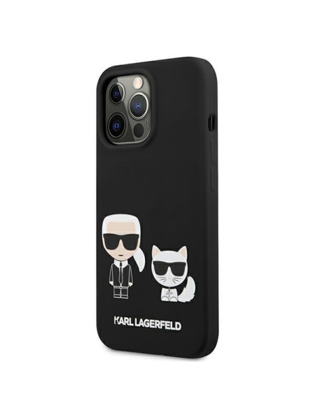 Karl Lagerfeld Silikoninis Karl&Choupette dėklas skirtas iPhone 13 Pro / iPhone 13 - juodas Karl Lagerfeld Silikoninis Karl&Choupette dėklas skirtas iPhone 13 Pro / iPhone 13 - juodas