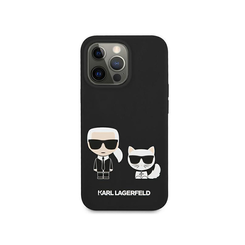 Karl Lagerfeld Silikoninis Karl&Choupette dėklas skirtas iPhone 13 Pro / iPhone 13 - juodas
