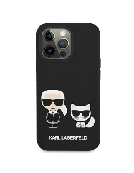Karl Lagerfeld Silikoninis Karl&Choupette dėklas skirtas iPhone 13 Pro / iPhone 13 - juodas Karl Lagerfeld Silikoninis Karl&Choupette dėklas skirtas iPhone 13 Pro / iPhone 13 - juodas