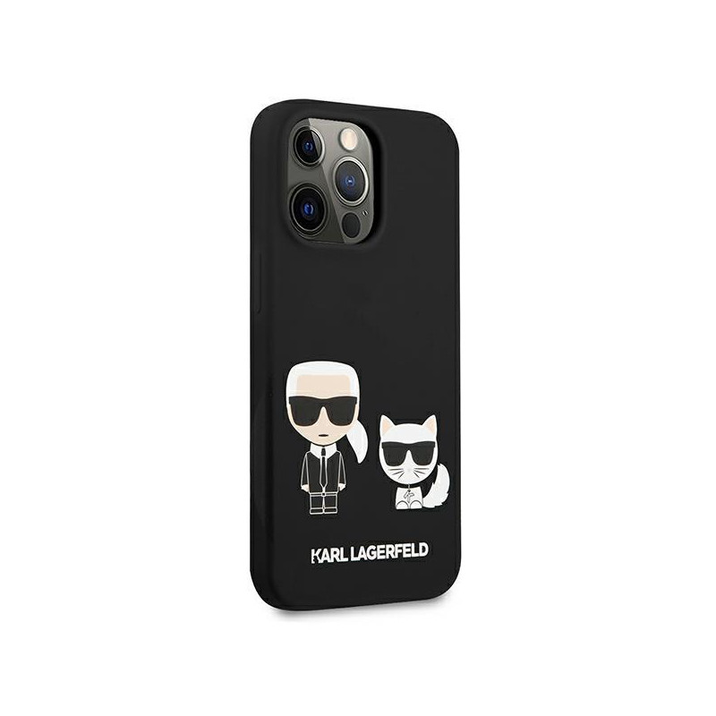 Karl Lagerfeld Silikoninis Karl&Choupette dėklas skirtas iPhone 13 Pro / iPhone 13 - juodas