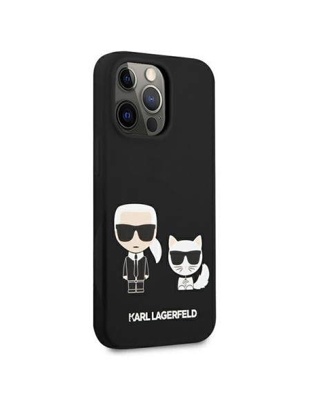 Karl Lagerfeld Silikoninis Karl&Choupette dėklas skirtas iPhone 13 Pro / iPhone 13 - juodas Karl Lagerfeld Silikoninis Karl&Choupette dėklas skirtas iPhone 13 Pro / iPhone 13 - juodas