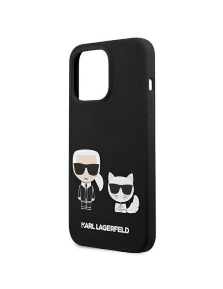 Karl Lagerfeld Silikoninis Karl&Choupette dėklas skirtas iPhone 13 Pro / iPhone 13 - juodas Karl Lagerfeld Silikoninis Karl&Choupette dėklas skirtas iPhone 13 Pro / iPhone 13 - juodas