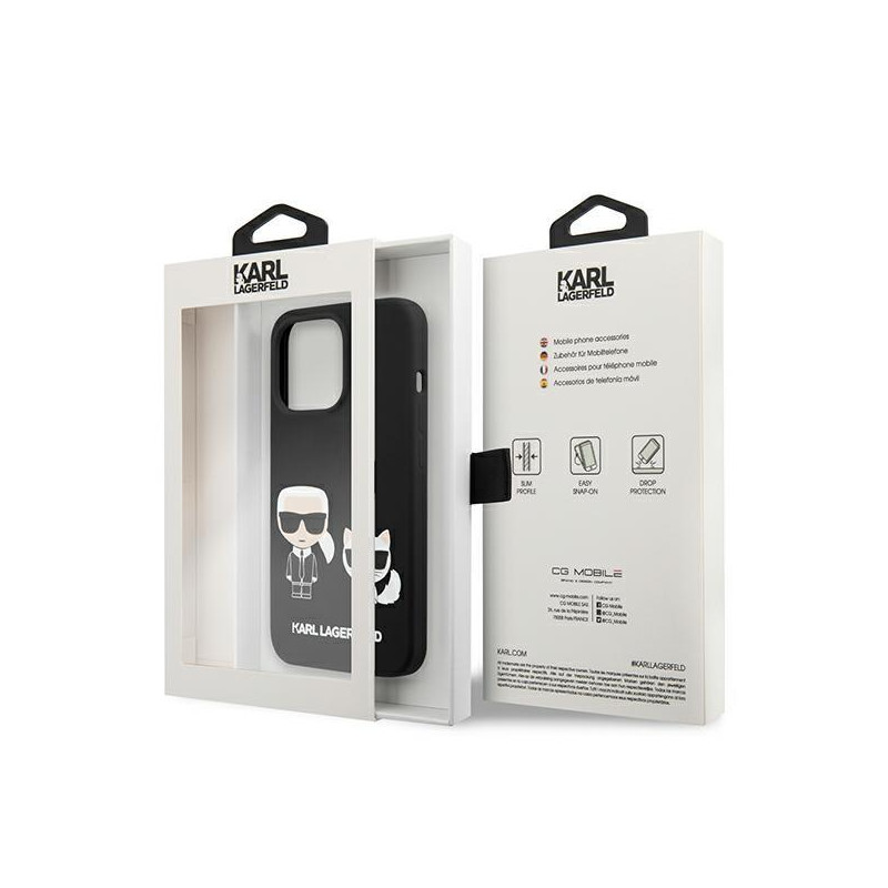 Karl Lagerfeld Silikoninis Karl&Choupette dėklas skirtas iPhone 13 Pro / iPhone 13 - juodas