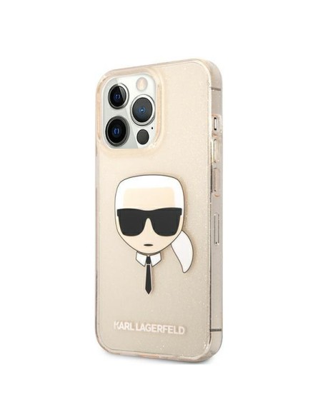 Karl Lagerfeld Glitter Karl& 39 s Head dėklas, skirtas iPhone 13 Pro Max - auksinis Karl Lagerfeld Glitter Karl& 39 s Head dėklas, skirtas iPhone 13 Pro Max - auksinis