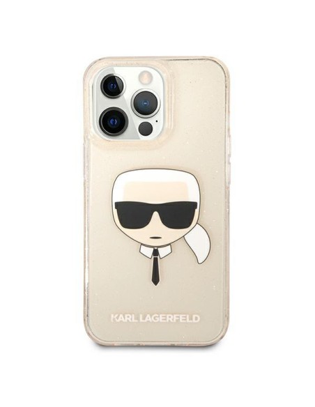 Karl Lagerfeld Glitter Karl& 39 s Head dėklas, skirtas iPhone 13 Pro Max - auksinis Karl Lagerfeld Glitter Karl& 39 s Head dėklas, skirtas iPhone 13 Pro Max - auksinis
