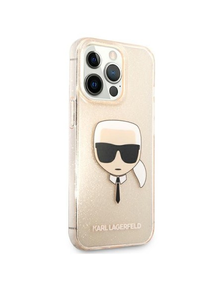 Karl Lagerfeld Glitter Karl& 39 s Head dėklas, skirtas iPhone 13 Pro Max - auksinis Karl Lagerfeld Glitter Karl& 39 s Head dėklas, skirtas iPhone 13 Pro Max - auksinis