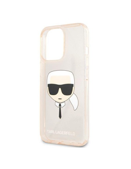 Karl Lagerfeld Glitter Karl& 39 s Head dėklas, skirtas iPhone 13 Pro Max - auksinis Karl Lagerfeld Glitter Karl& 39 s Head dėklas, skirtas iPhone 13 Pro Max - auksinis