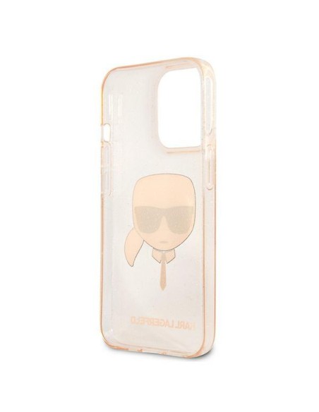 Karl Lagerfeld Glitter Karl& 39 s Head dėklas, skirtas iPhone 13 Pro Max - auksinis Karl Lagerfeld Glitter Karl& 39 s Head dėklas, skirtas iPhone 13 Pro Max - auksinis