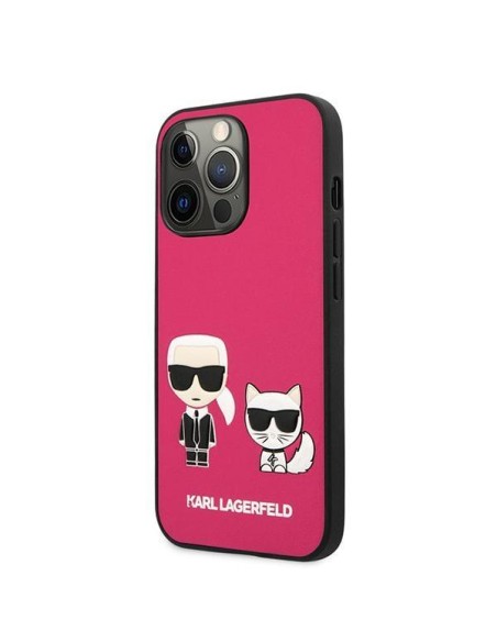 Karl Lagerfeld Ikonik Karl&Choupette dėklas iPhone 13 Pro Max - fuksijos spalvos Karl Lagerfeld Ikonik Karl&Choupette dėklas iPhone 13 Pro Max - fuksijos spalvos