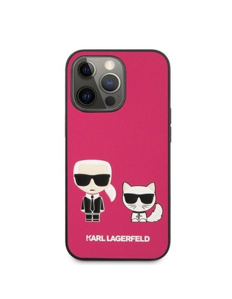 Karl Lagerfeld Ikonik Karl&Choupette dėklas iPhone 13 Pro Max - fuksijos spalvos Karl Lagerfeld Ikonik Karl&Choupette dėklas iPhone 13 Pro Max - fuksijos spalvos