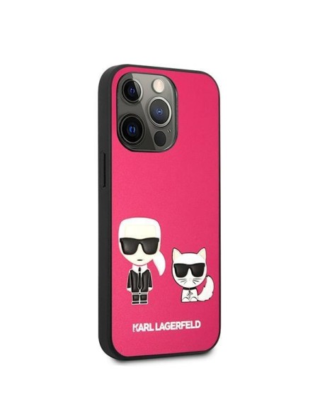 Karl Lagerfeld Ikonik Karl&Choupette dėklas iPhone 13 Pro Max - fuksijos spalvos Karl Lagerfeld Ikonik Karl&Choupette dėklas iPhone 13 Pro Max - fuksijos spalvos