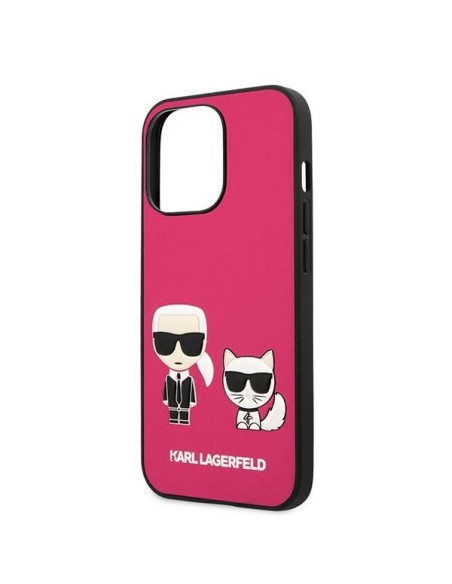 Karl Lagerfeld Ikonik Karl&Choupette dėklas iPhone 13 Pro Max - fuksijos spalvos Karl Lagerfeld Ikonik Karl&Choupette dėklas iPhone 13 Pro Max - fuksijos spalvos