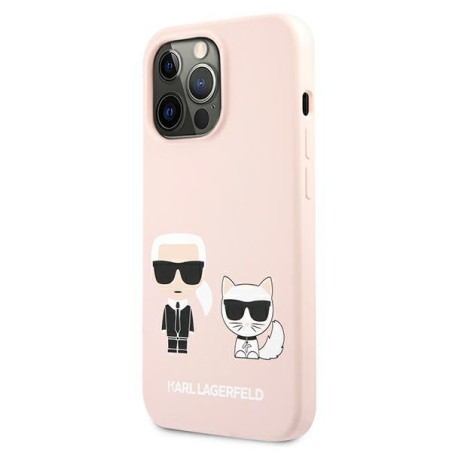 Karl Lagerfeld Silicone Karl&Choupette dėklas iPhone 13 Pro Max - šviesiai rožinis Karl Lagerfeld Silicone Karl&Choupette dėklas iPhone 13 Pro Max - šviesiai rožinis
