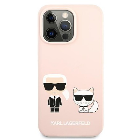 Karl Lagerfeld Silicone Karl&Choupette dėklas iPhone 13 Pro Max - šviesiai rožinis Karl Lagerfeld Silicone Karl&Choupette dėklas iPhone 13 Pro Max - šviesiai rožinis
