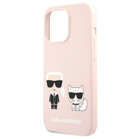 Karl Lagerfeld Silicone Karl&Choupette dėklas iPhone 13 Pro Max - šviesiai rožinis Karl Lagerfeld Silicone Karl&Choupette dėklas iPhone 13 Pro Max - šviesiai rožinis