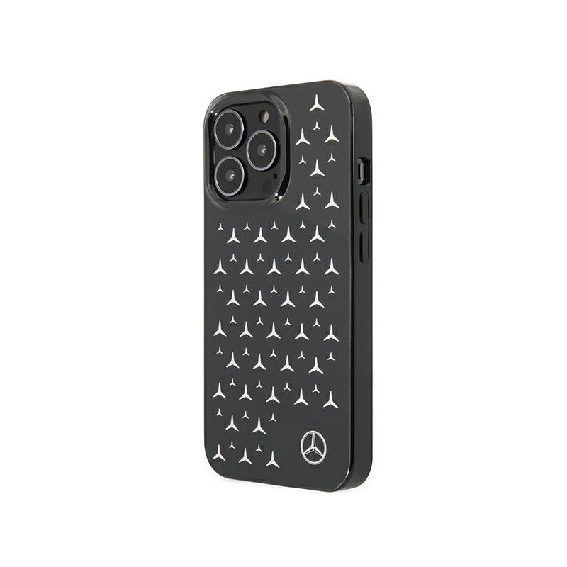 Mercedes Silver Stars Pattern dėklas, skirtas iPhone 13 Pro / iPhone 13 - juodas