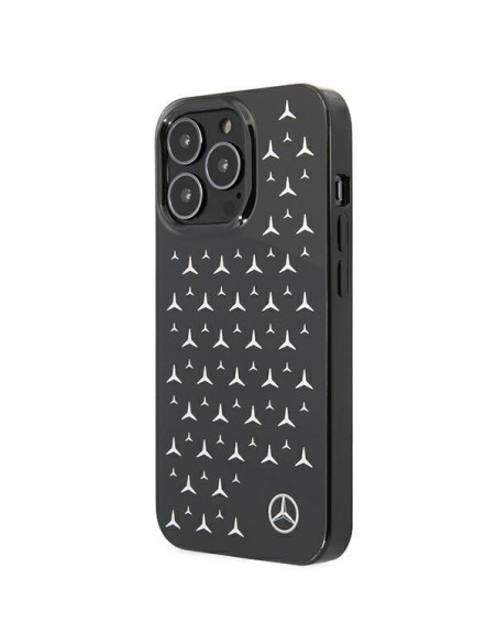 Mercedes Silver Stars Pattern dėklas, skirtas iPhone 13 Pro / iPhone 13 - juodas Mercedes Silver Stars Pattern dėklas, skirtas iPhone 13 Pro / iPhone 13 - juodas