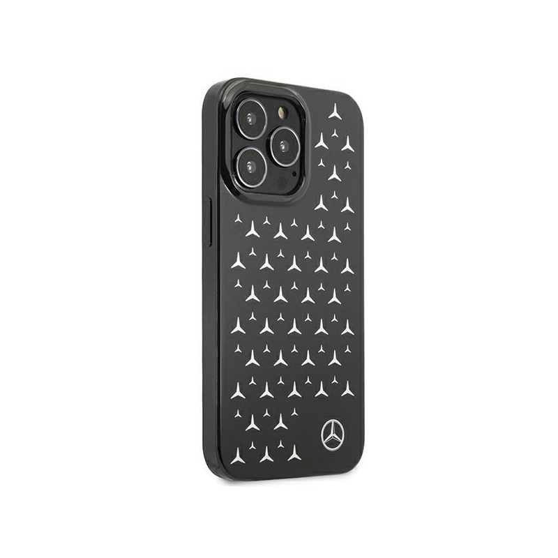 Mercedes Silver Stars Pattern dėklas, skirtas iPhone 13 Pro / iPhone 13 - juodas